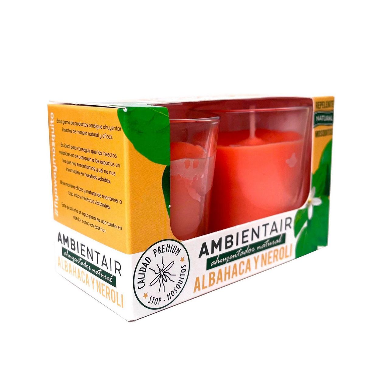 Vela en Vaso 2X20 Horas Albahaca Neroli Ambientair, marca Ambientair - Foto 2