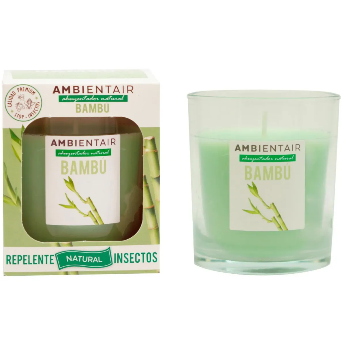 Ambientair - Vela en Vaso 30 Horas Bambu Ambientair