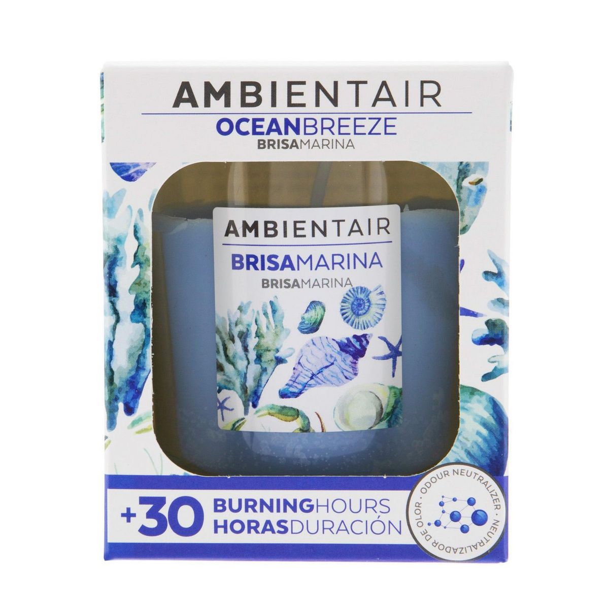 Ambientair - Vela Aromatica Vaso 30 Horas Brisa Marina