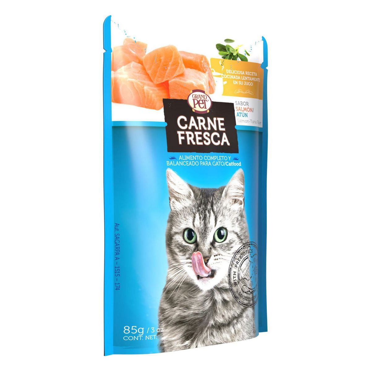Alimento para Gato Grandpet Carne Salmon 85G, marca Gpet carne fresca - Foto 2