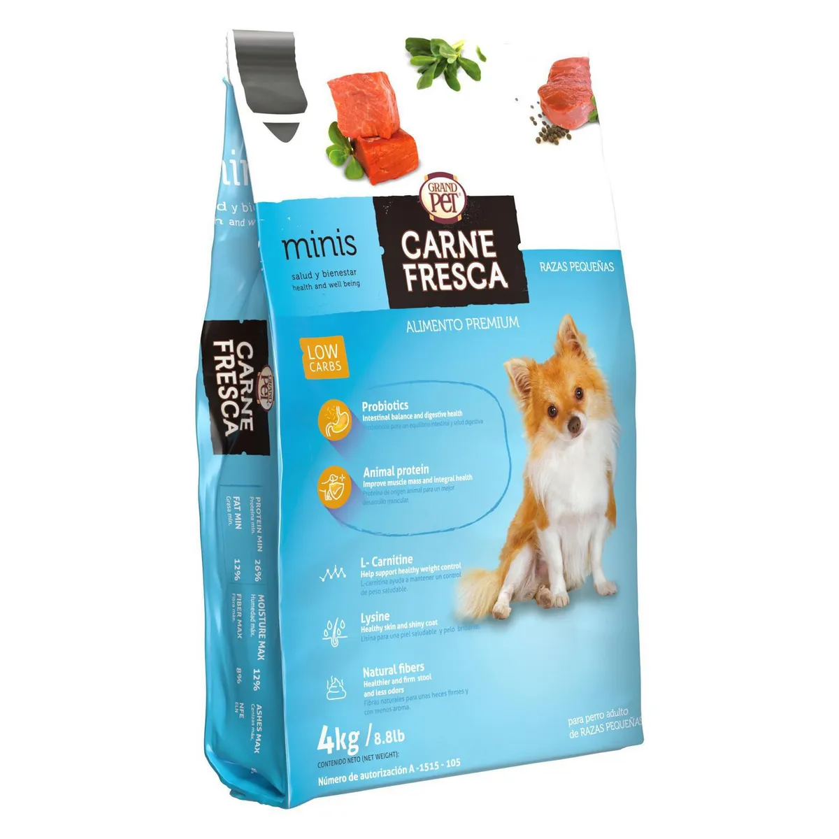 Gpet carne fresca - Alimento para Perro Grandpet Carne Fresca Minis 4 Kg