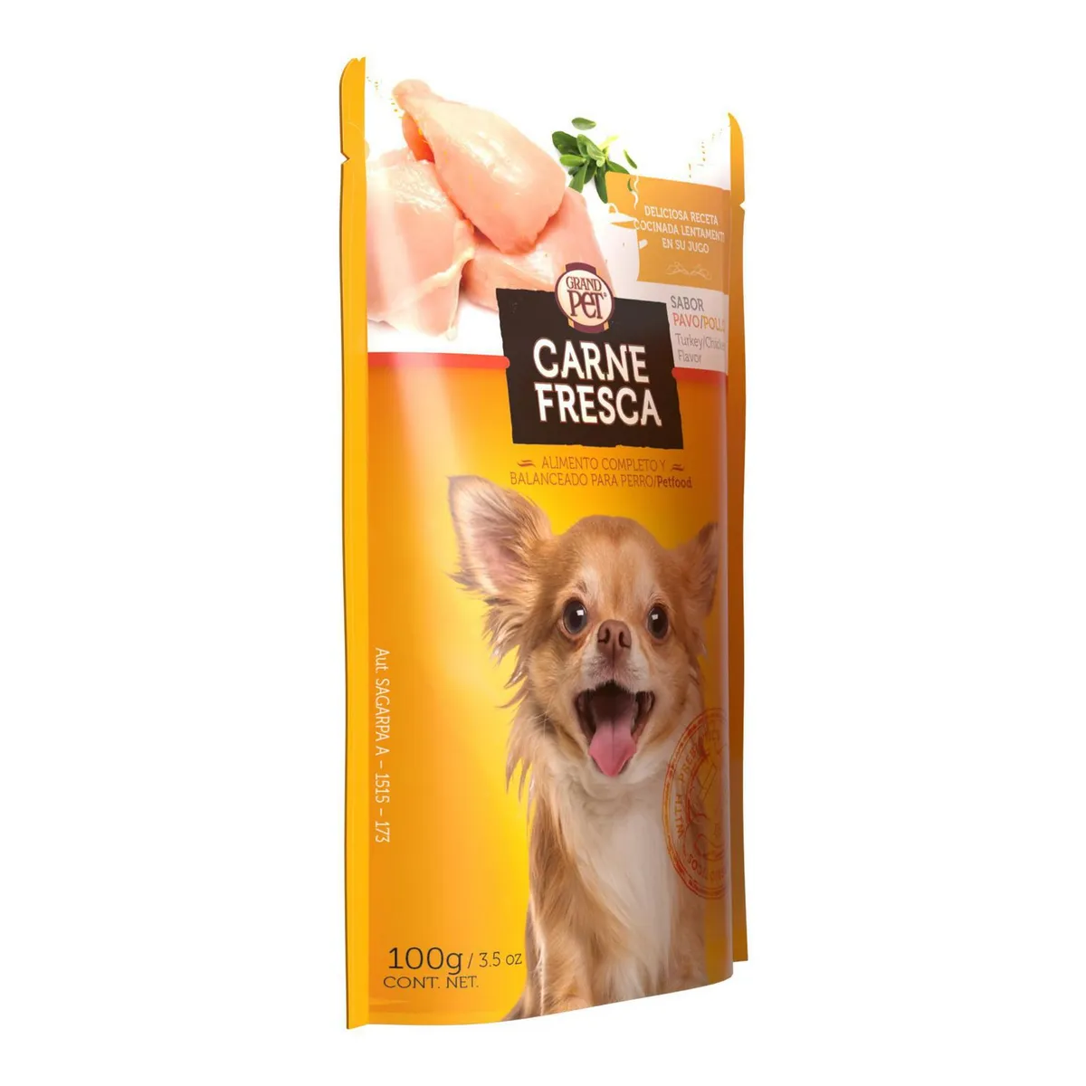 Alimento para Perro Grandpet Carne Pavo-Pollo 100G, marca Gpet carne fresca - Foto 2