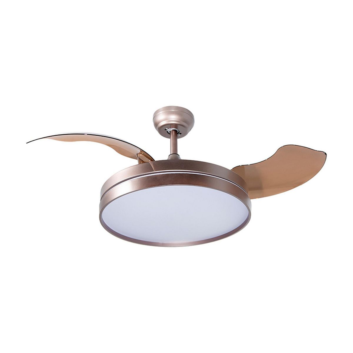 Designers - Ventilador de Techo Retráctil Niza 3 Aspas y 1 Luz de 42" Café