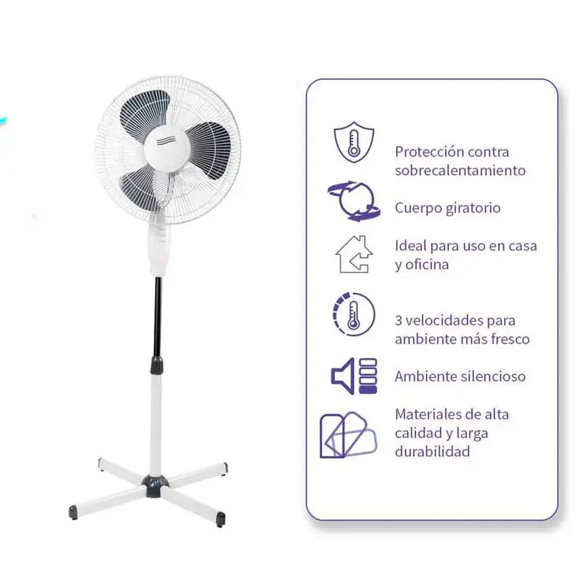 Iusa - Ventilador de pedestal 16"
