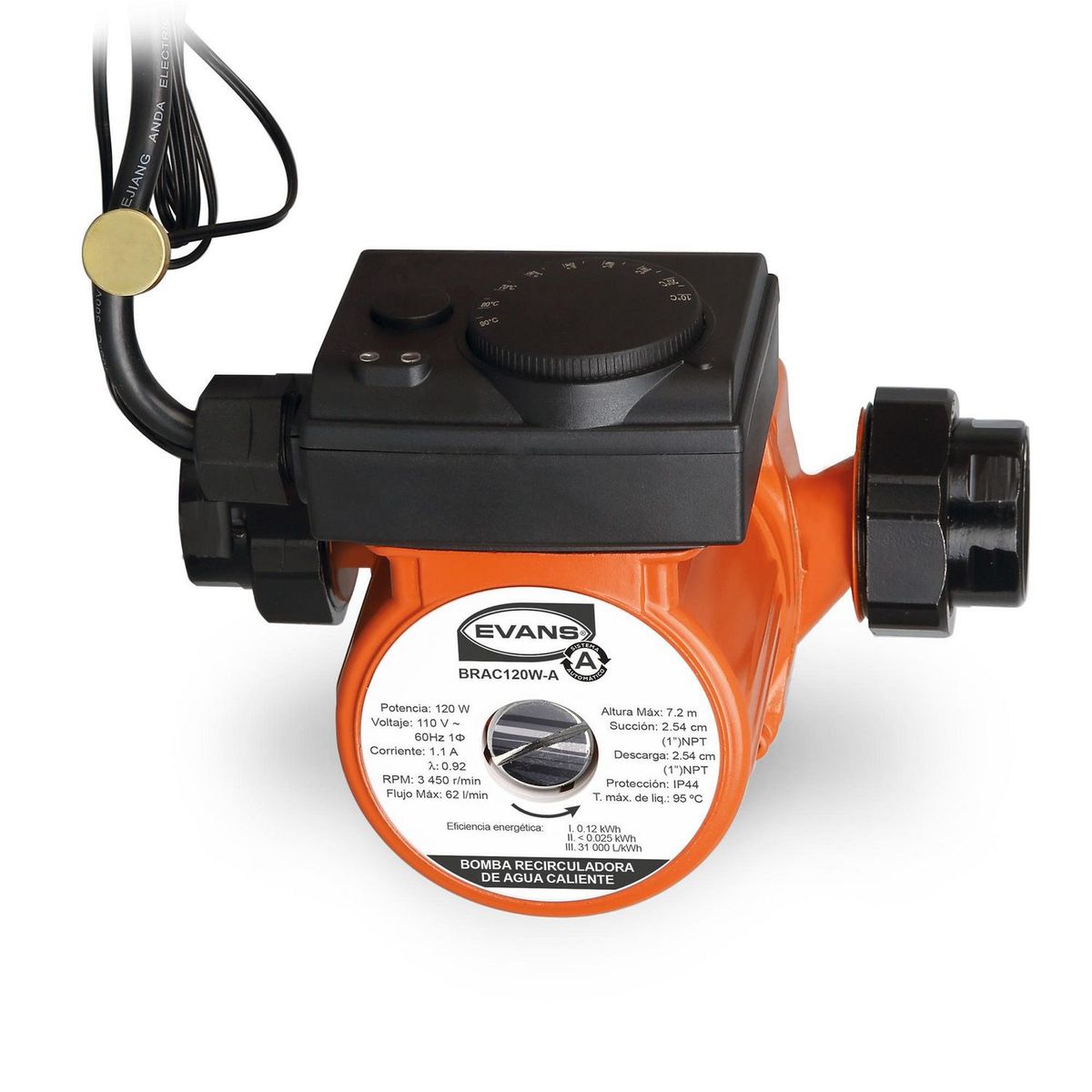 Bomba Presurizadora Eléctrica .16 HP 62 l/min, marca Evans - Foto Principal