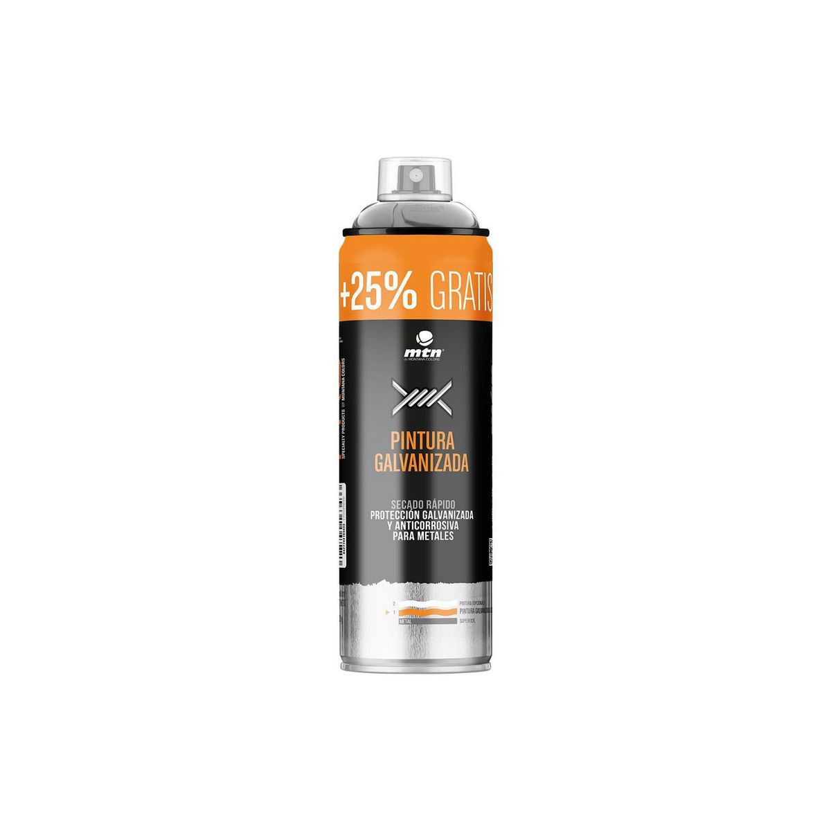  - Spray MTN PRO 25% más Galvanizado en Frío 500ml