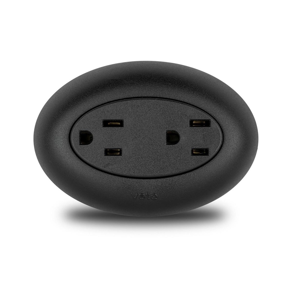 Tomacorriente Doble de Sobreponer 2P+E, Negro, marca Veto - Foto Principal