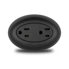 Tomacorriente Doble de Sobreponer 2P+E, Negro