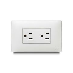 Contacto Doble Americano de 15 Amp, Blanco