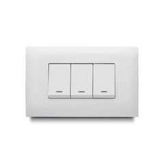 Apagador Triple de 15 Amp con Luz Piloto, Blanco