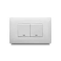 Apagador doble de 15 Amp con luz piloto, armado con placa vive, color blanco