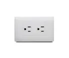 Contacto Doble Americano de 15 Amp, Blanco