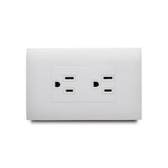 Contacto Doble Americano de 15 Amp, Blanco