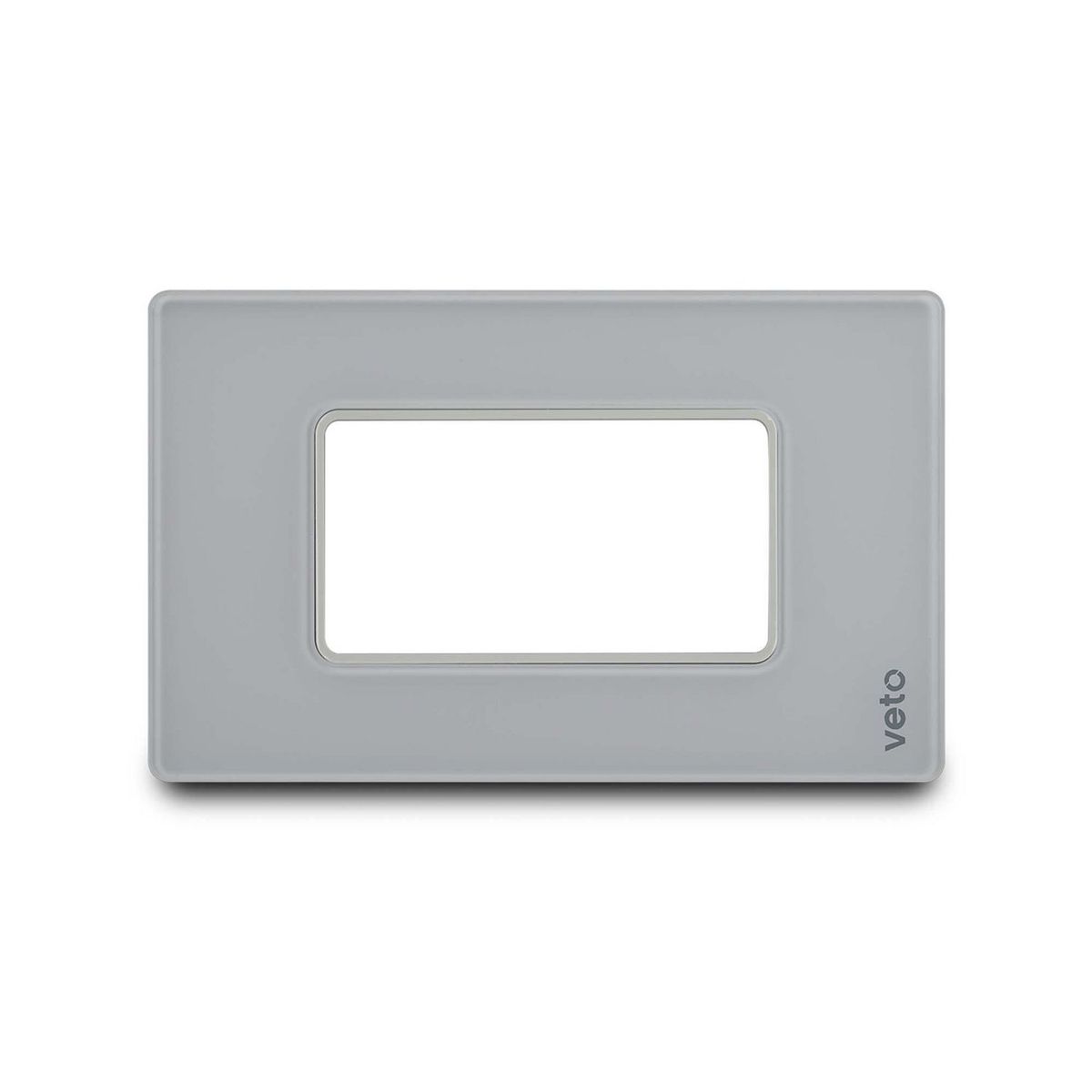 Veto - Placa Tomacorriente de Vidrio, Blanco