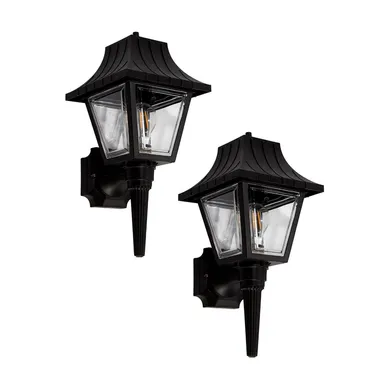 Kit de 2 l�mparas para muro exterior Denali tipo E27 Negro