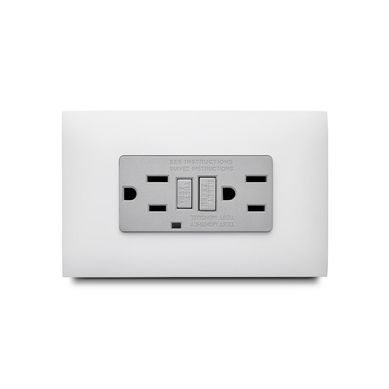 Contacto Doble con Interruptor de Circuito, Blanco