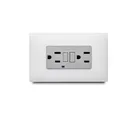 Contacto Doble con Interruptor de Circuito, Blanco