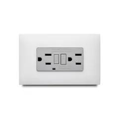 Contacto Doble con Interruptor de Circuito, Blanco