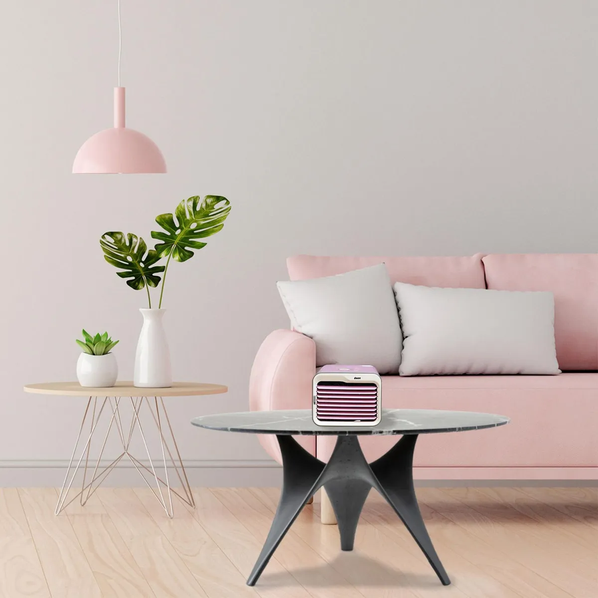 Dace - Mini Cooler Retro Rosa Con Depósito De Agua