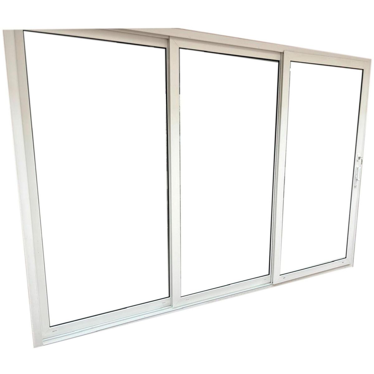 Holztek - Pta Corrediza 3H, S920-86, Mco Blanco, Cristal simple, Vidrio Claro 350-360/240-250