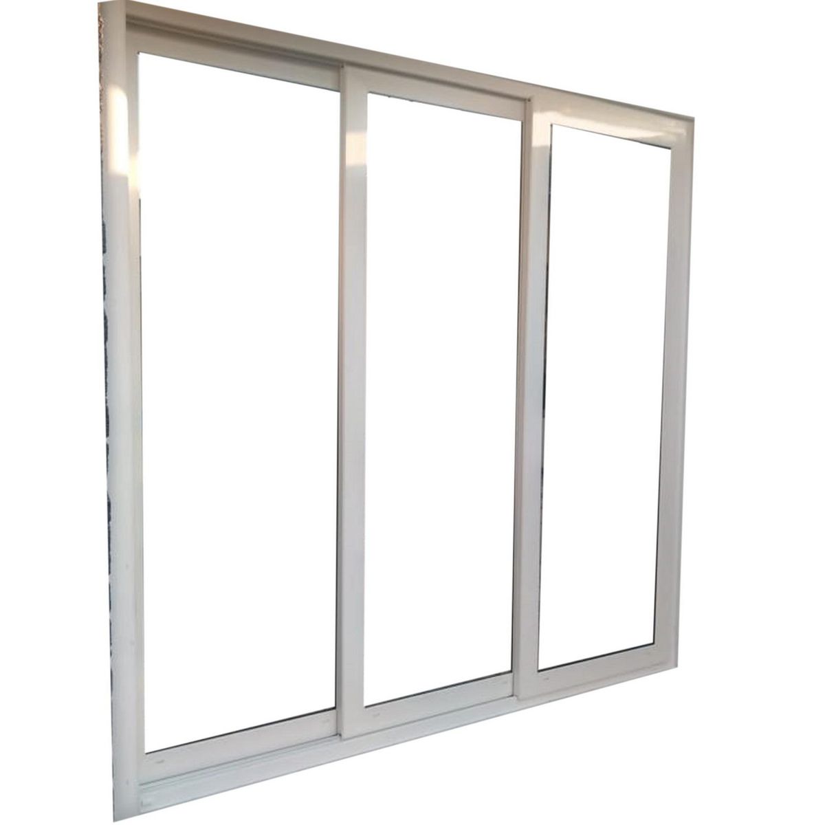 Holztek - Pta Corrediza 3H, S920-86, Mco Blanco, Cristal TP, Vidrio Claro 310-320/250-260