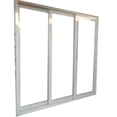 Pta Corrediza 3H, S920-86, Mco Blanco, Cristal TP, Vidrio Claro 340-350/240-250