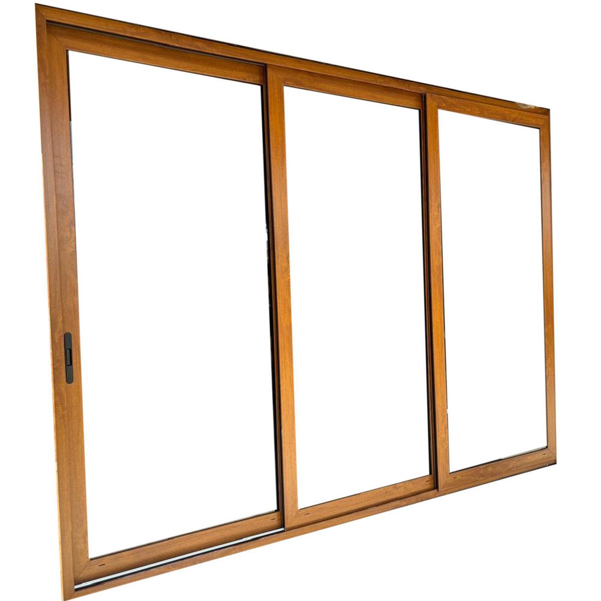 Holztek - Pta Corrediza 3H, S920-86, Mco Foliado, Cristal Simple, Vidrio Claro 350-360/220-230