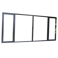Pta Corr 4H OXXO, S920-86, Mco Foliado, Cristal Simple, Vidrio Claro 390-400/210-220