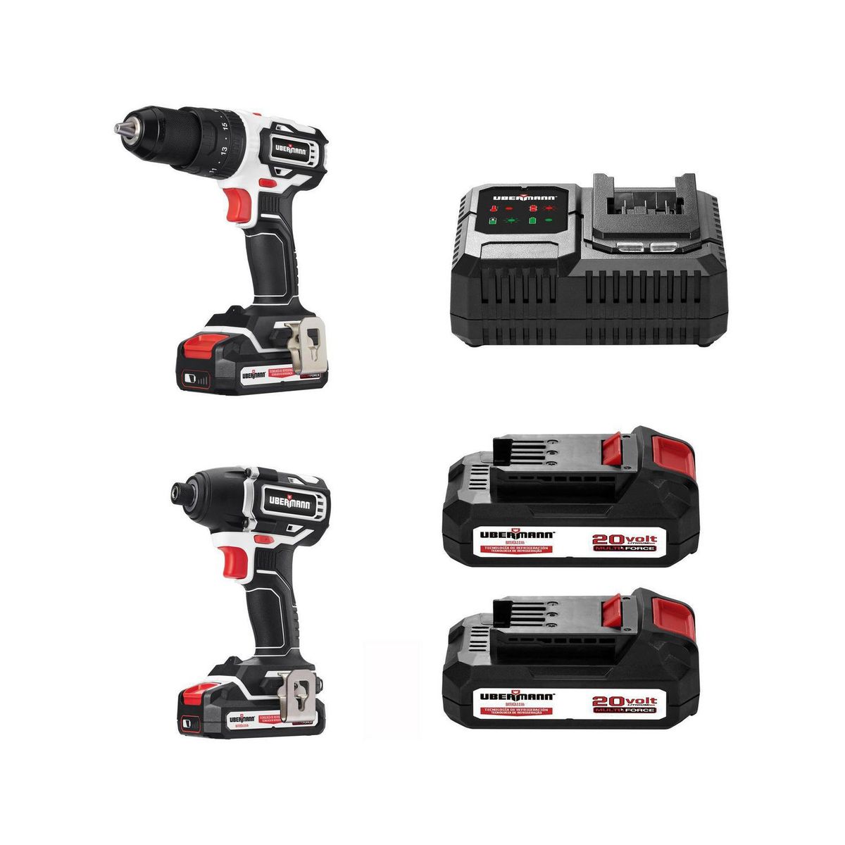 Kit Taladro Percutor + Atornillador de Impacto 20V Ubermann, marca Ubermann - Foto Principal