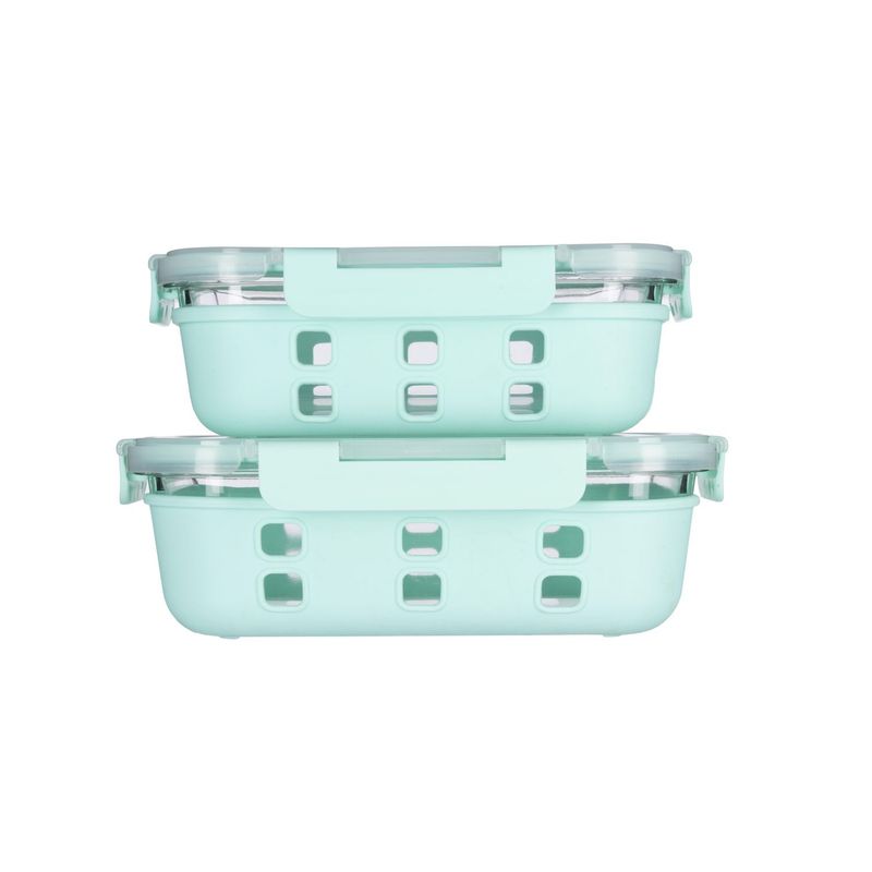 Just Home Collection - Setx2 Contenedor Vid Tapa Az