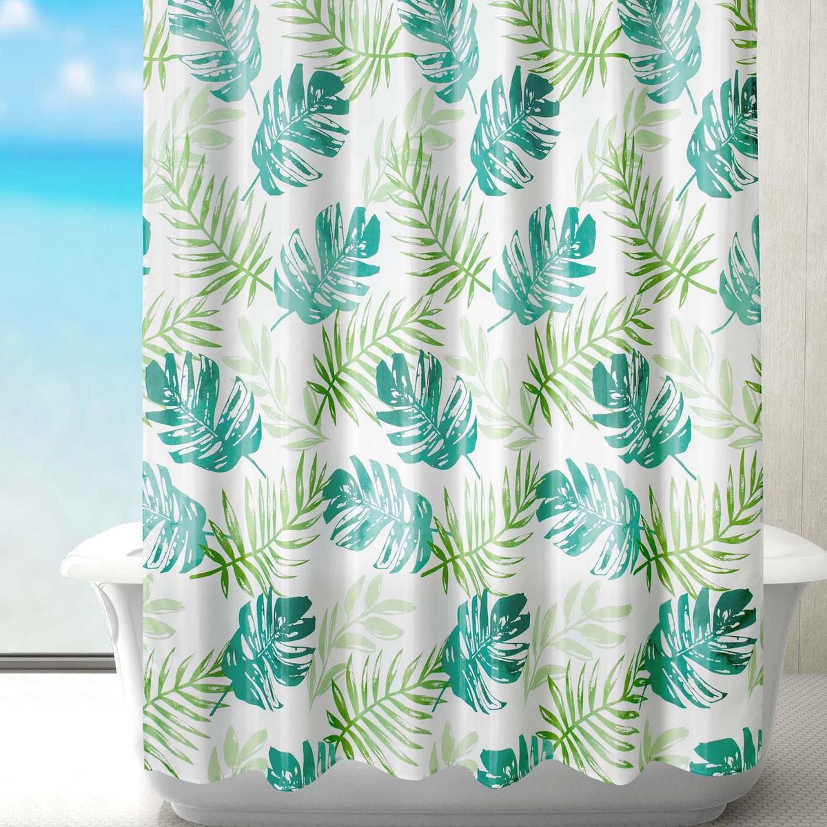 Just Home Collection - Cortina de baño c/g Tropical 178x180 cm