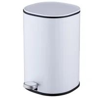 Bote de Basura Cilindro Metálico con Pedal de 5L Blanco