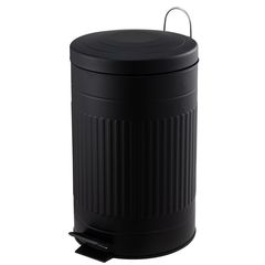 Bote de Basura Relieve Metálico con Pedal de 12 Litros Negro
