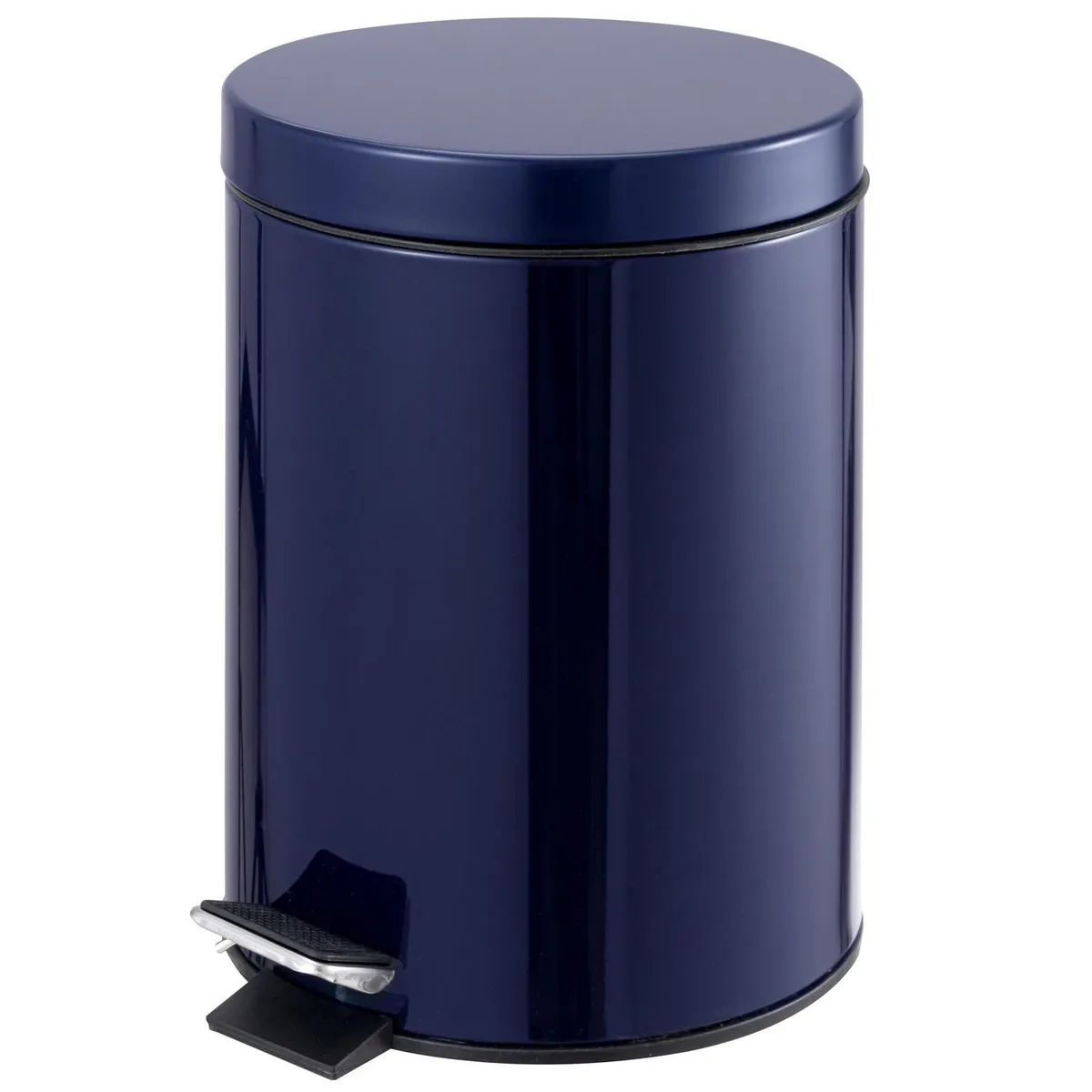 Bote de Basura Metálico con Pedal de 5L Azul Marino, marca Just Home Collection - Foto Principal