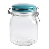Frasco de vidrio 1,0 Litro c/tapa cerámica roja