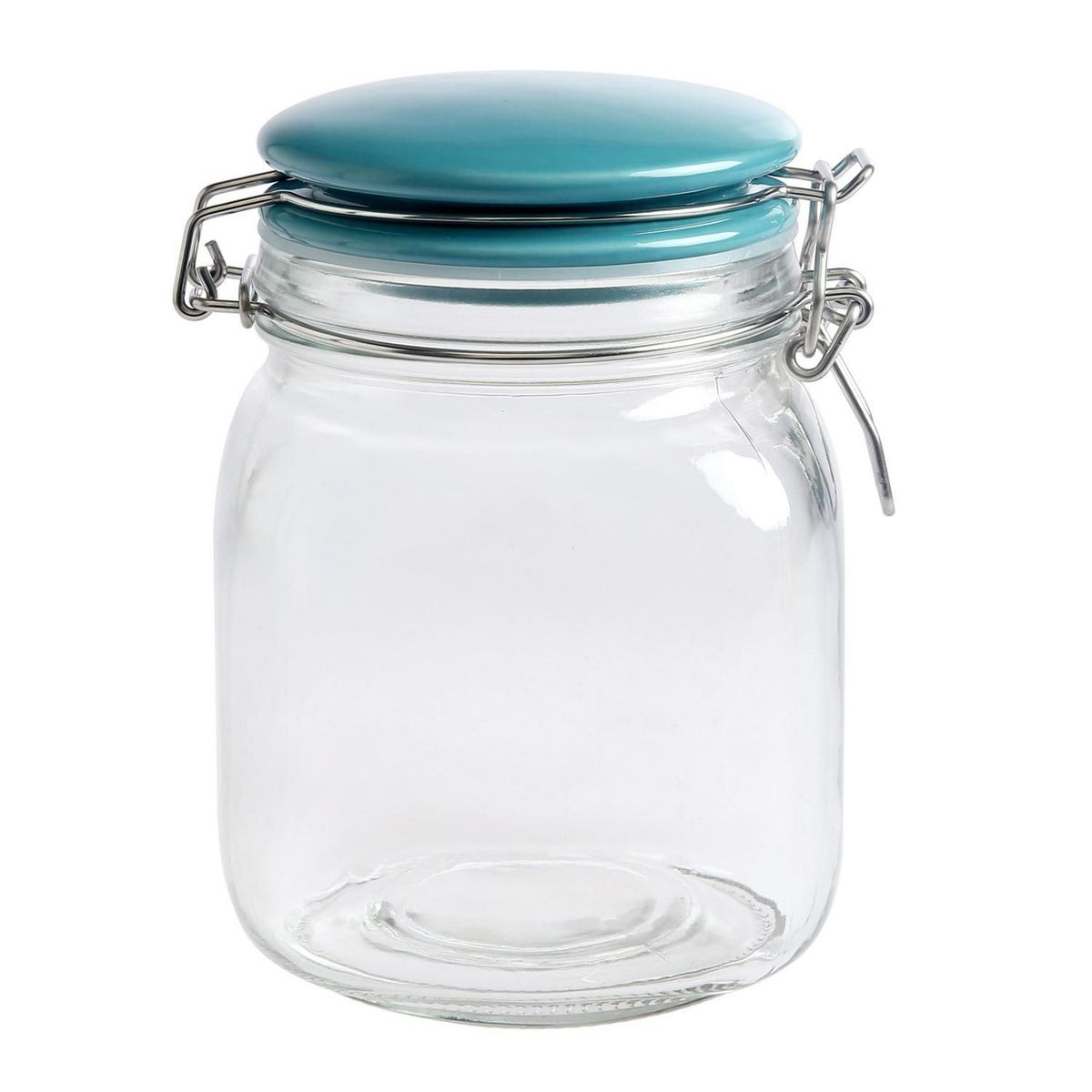 Just Home Collection - Frasco de vidrio 1,0 Litro c/tapa cerámica roja