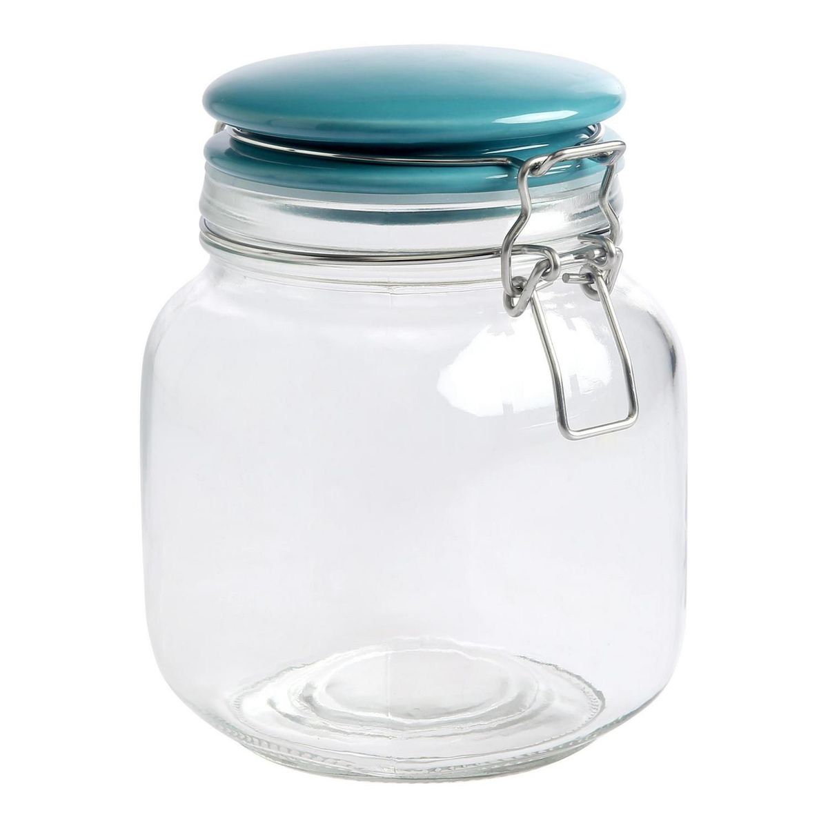 Just Home Collection - Frasco de vidrio 1,0 Litro c/tapa cerámica roja