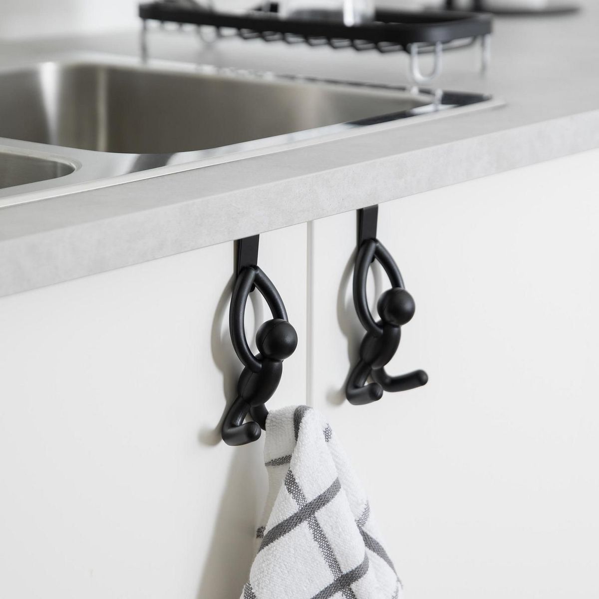 Umbra - Set 2 ganchos cocina buddy negro