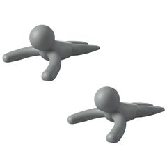 Set dos topes para puerta gris