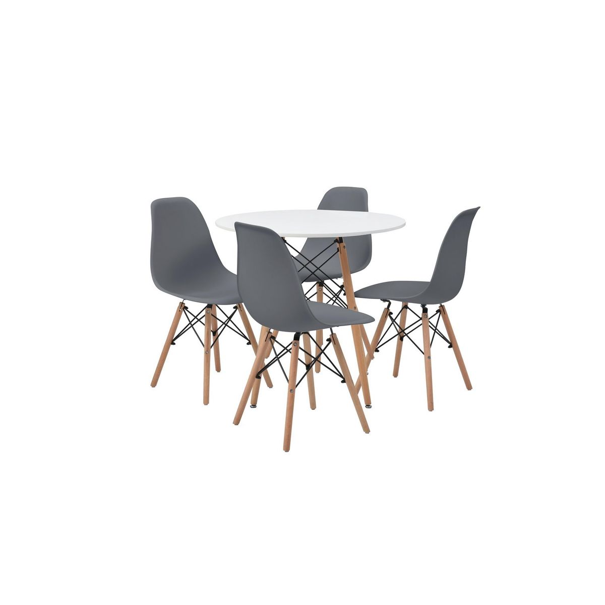 Just Home Collection - Comedor con 4 Sillas Eames 80 x 80 x 75 cm
