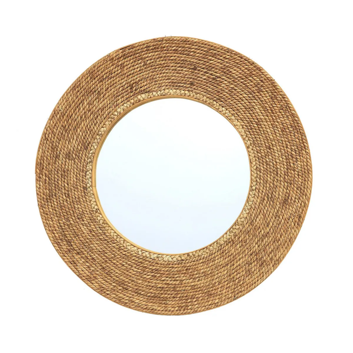 Just Home Collection - Espejo Decorativo Redondo Bamboo de 68 cm Dorado