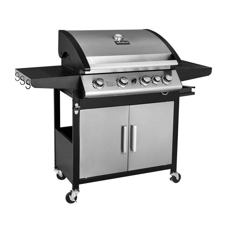 Mr Beef - Parrilla de Gas con 4 Quemadores de Hierro Fundido