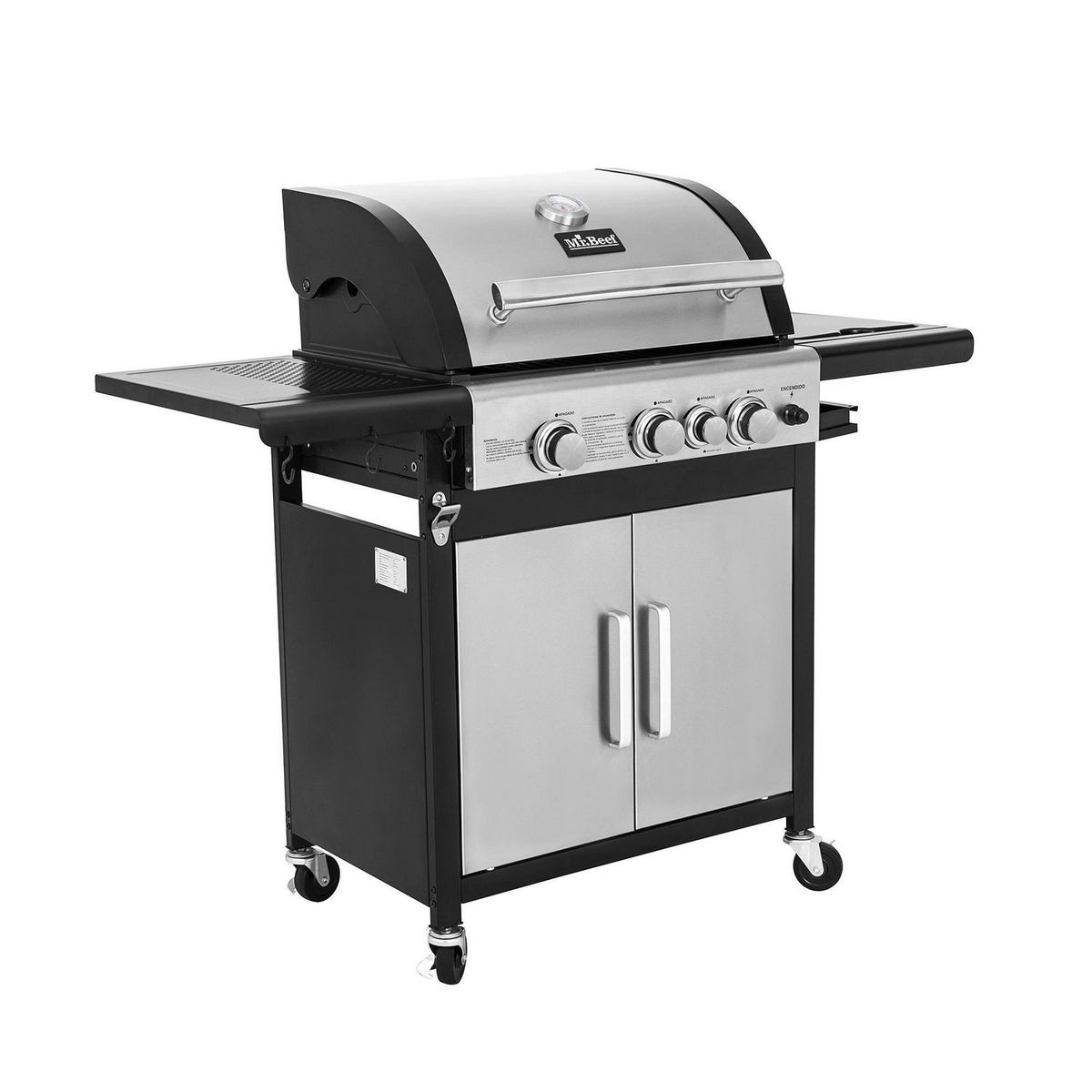 Parrilla de Gas con 3 Quemadores + 1 Quemador Lateral, marca Mr Beef - Foto Principal