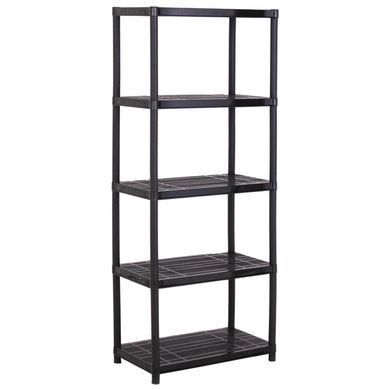 Estante de pl�stico negro 5 niveles 38.3 x 168.5 x 71.2 cm