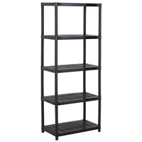 Estante de plástico negro 5 niveles 38.3 x 168.5 x 71.2 cm