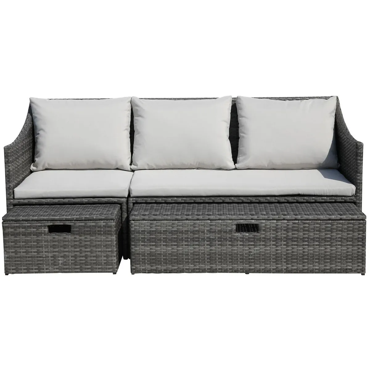 Just Home Collection - Sofá Modular con Organizador 4 Piezas Ratán