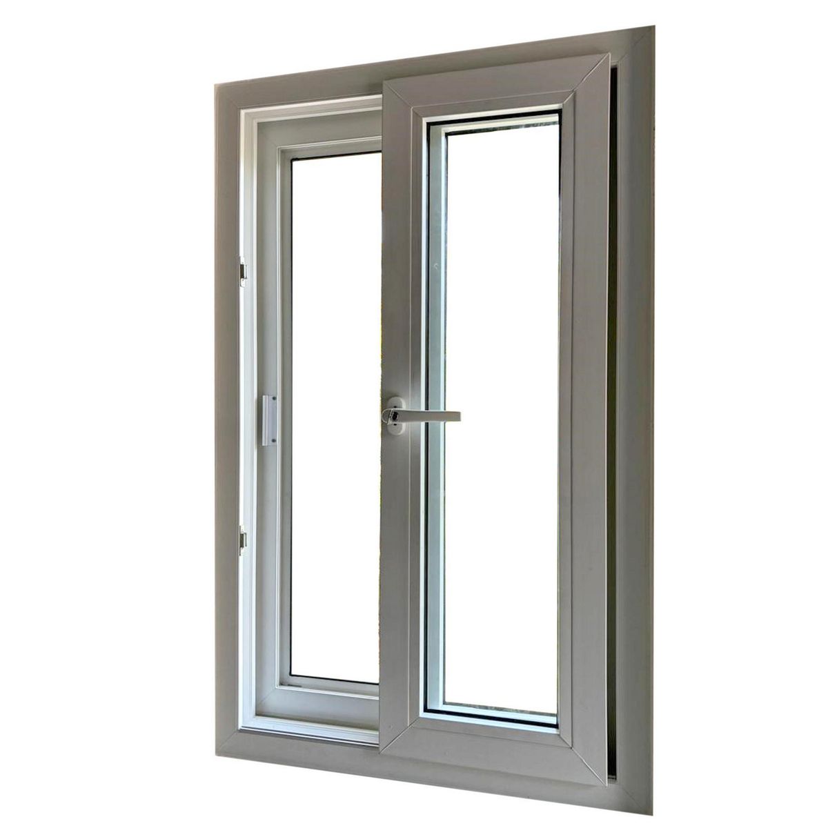 Holztek - Corredizo2H OX-XO, Monorriel, Mco Blanco, Cristal simp, Vidrio Claro 110-120/140-150