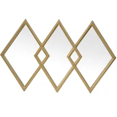 Espejo Decorativo Multiforma Rombos Triada de 62 x 97 cm Dorado
