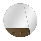 Espejo Decorativo Redondo Falun con Perchero de 40 cm Café