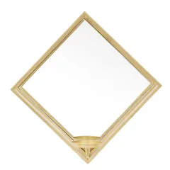 Espejo Decorativo Rombo 3D Triada de 38 x 38 cm Dorado